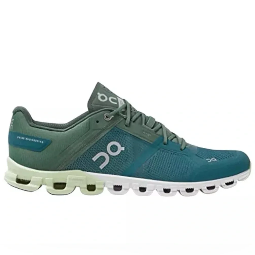 On Running Men's Teal and Green Cloudflow Running Sneakers